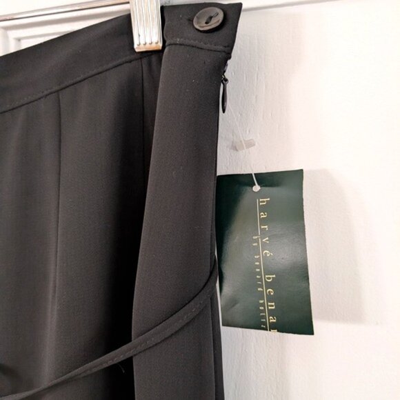 Bundle of 2 Harve Benard Chocolate Pinstripe & Black Ruffle A-Line Skirt Sz 14 - Picture 7 of 11